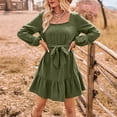 thumbnail image 1 of Vestido Vestido de manga de globo de estilo elegante Traje de vacaciones de mujer de ajuste holgado (Verde XL) Ygjytge Verde T XL para Mujer, 1 of 8