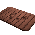 thumbnail image 3 of 2 Piece Striped Design Solid Memory Foam Bathroom Rug Set Non-Slip, 3 of 7