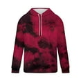thumbnail image 4 of Savings Plus Size Tie Dye Sweatshirts for Men Loose Casual Long Sleeve Hooded Tops Cozy Jogging Pullover Hoodies (4XL, Red), 4 of 4