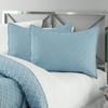 Mainstays Emma Blue Solid Basketweave Polyester Pillow Sham, King (1 Count)