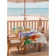 thumbnail image 2 of Outdoor Tablecloth with Umbrella Hole for Patio/Picnic/Party/Camping, Colorful Hands Print Waterproof Table Cloth Rectangle Table Cover Washable, Cartoon Cute Funny Beige on Linen (60"x 120"), 2 of 8