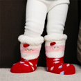 thumbnail image 2 of JUNWELL 0-8 Years Christmas Fuzzy Socks for Toddler Girls Cozy Fuzzy Slipper Socks Toddler  Thick Fluffy Socks Warm Fleece Socks Red Santa 0-8 Years, 2 of 4