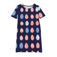 thumbnail image 4 of 2025 Easter Children Clothing Girls Short Sleeve Round Neck Printed Stretchy Dance Skirt A Line Dress Multicolor 4-5 Years, 4 of 4