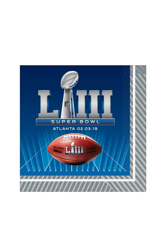 2019 Super Bowl LIII 53 Football Party Square Paper Luncheon Napkins, 16 CT, 13in