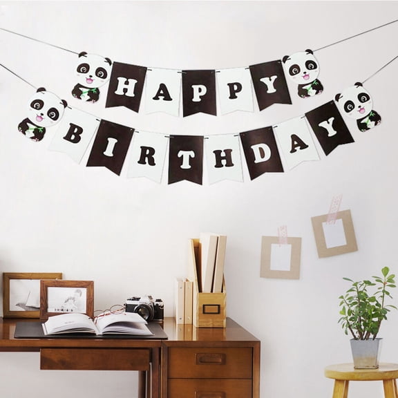 KALLORY Panda Banner for Party Decoration Easy to Apply with SelfAdhesive Back Tape Multi Color 2.5m
