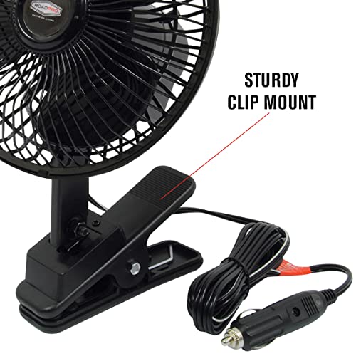 RoadPro 12 Volt Quick Clip Oscillating Fan