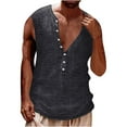 thumbnail image 3 of Yuyuzo Mens Tank Tops Sleeveless Shirts Button up Crewneck Casual Basic Muscle Workout Tees, 3 of 7