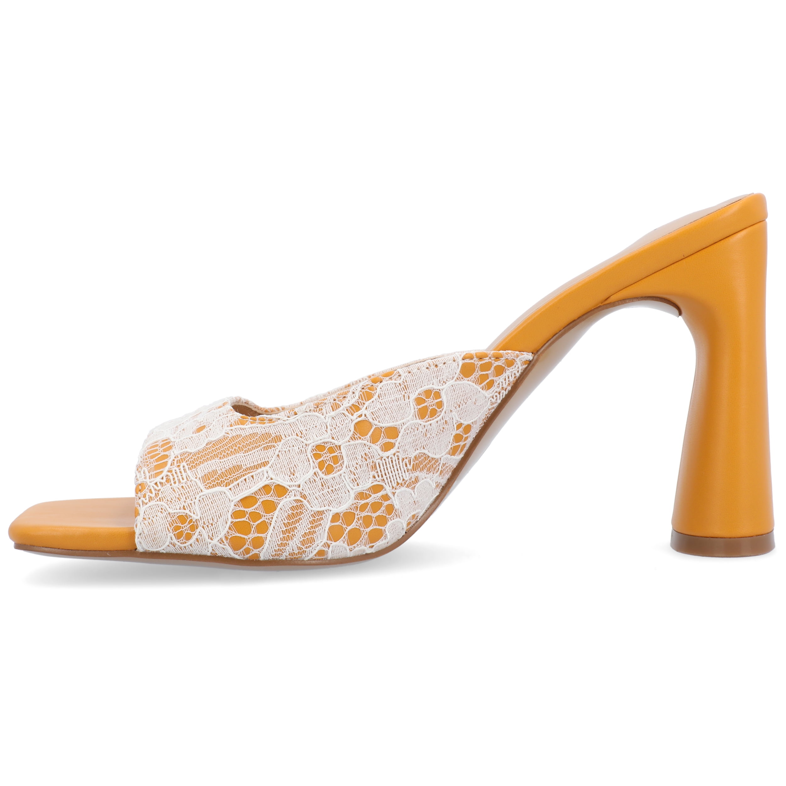 Journee Womens Daivia Covered Block Heel Slip On Sandals