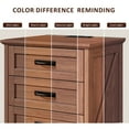 thumbnail image 3 of Farmhouse Nightstand Set of 2, 22 inch Side Table with Charging Station for Bedroom, 2PCS, Brown, 3 of 7