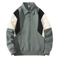 thumbnail image 1 of cfhntfmh Oversized Sweatshirt for Men Plus Size Loose Long Sleeve Buttons Collared Pullover Shirts Casual Color Block Tops, 1 of 5