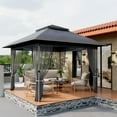 thumbnail image 3 of Joyspirit 10x12 Ft Pop Up Gazebo - Outdoor Canopy Tent with Mosquito Netting, Portable Gazebo with Wheeled Carry Bag for Lawn, Garden, and Backyard, 3 of 9