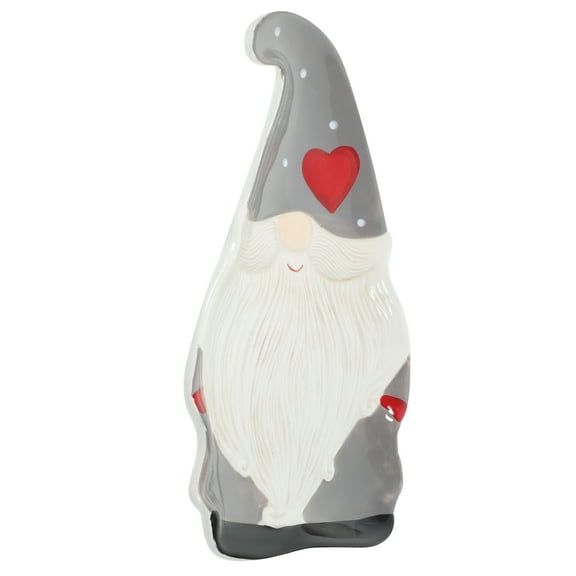 COSMOBETTY Christmas Dinner Plates Gnome Shape Ceramic Serving Plate Porcelain Plate Platter Fruit Dessert Plate Cake Dish Porcelain Tableware Dark