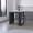 Black#1, variant on Kitchen Carts, L Bar Cabinet Silhill, Eight Wine Cubbies, Two Cabinets With Single Door, Light Gray Finish, Light Gray Kitchen Islands,Particle Board Metal Kitchen Carts