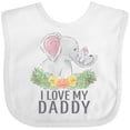 thumbnail image 3 of Inktastic I Love My Daddy Cute Elephants and Spring Flowers Boys or Girls Baby Bib, 3 of 4
