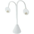 thumbnail image 2 of Plymor White Faux Leather Lamp Style, Single Pair Earring Display Stand, 3.75" W x 1.25" D x 4.75" H (Pack of 3), 2 of 2
