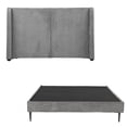 thumbnail image 1 of Box Base Cama Slim Individual + Cabecera Milán Gris oscuro, 1 of 11