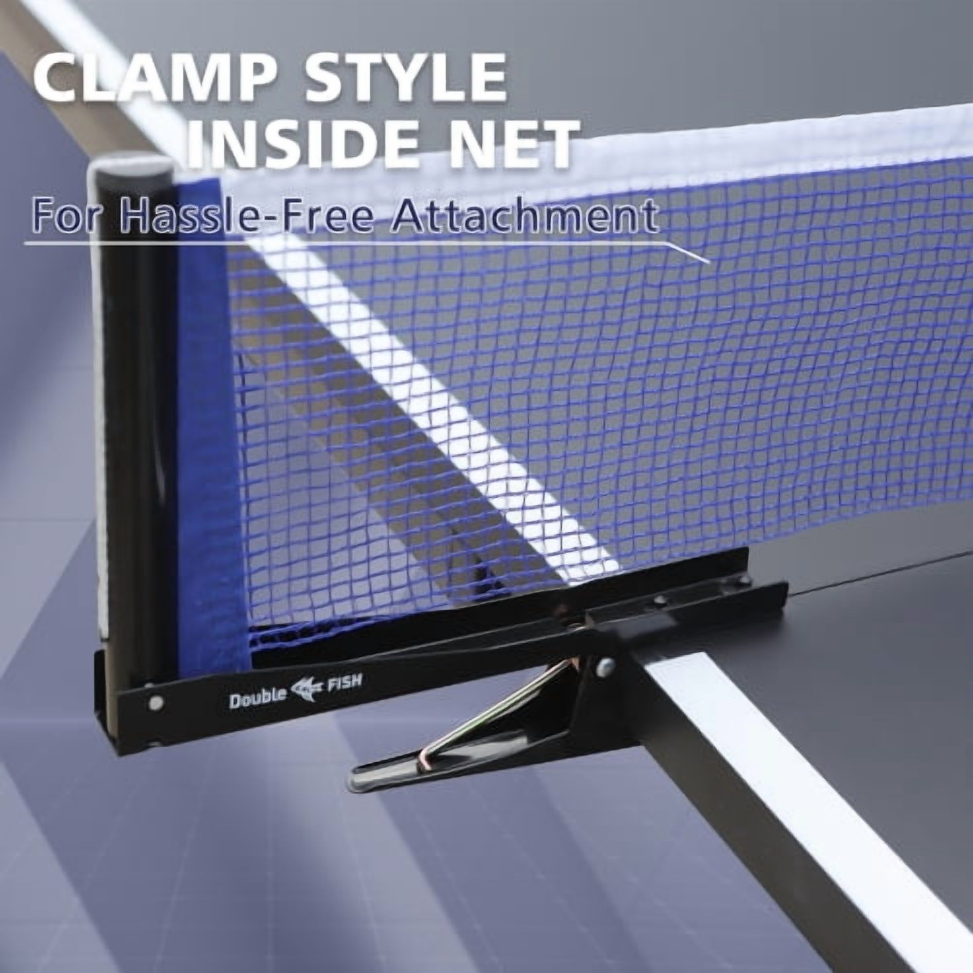 DOUBLE FISH 9 Ft MidSize Table Tennis Table Foldable And Portable Ping Pong Table Set For Indoor Games With Net 2 Table Tennis Paddles And 3 Balls