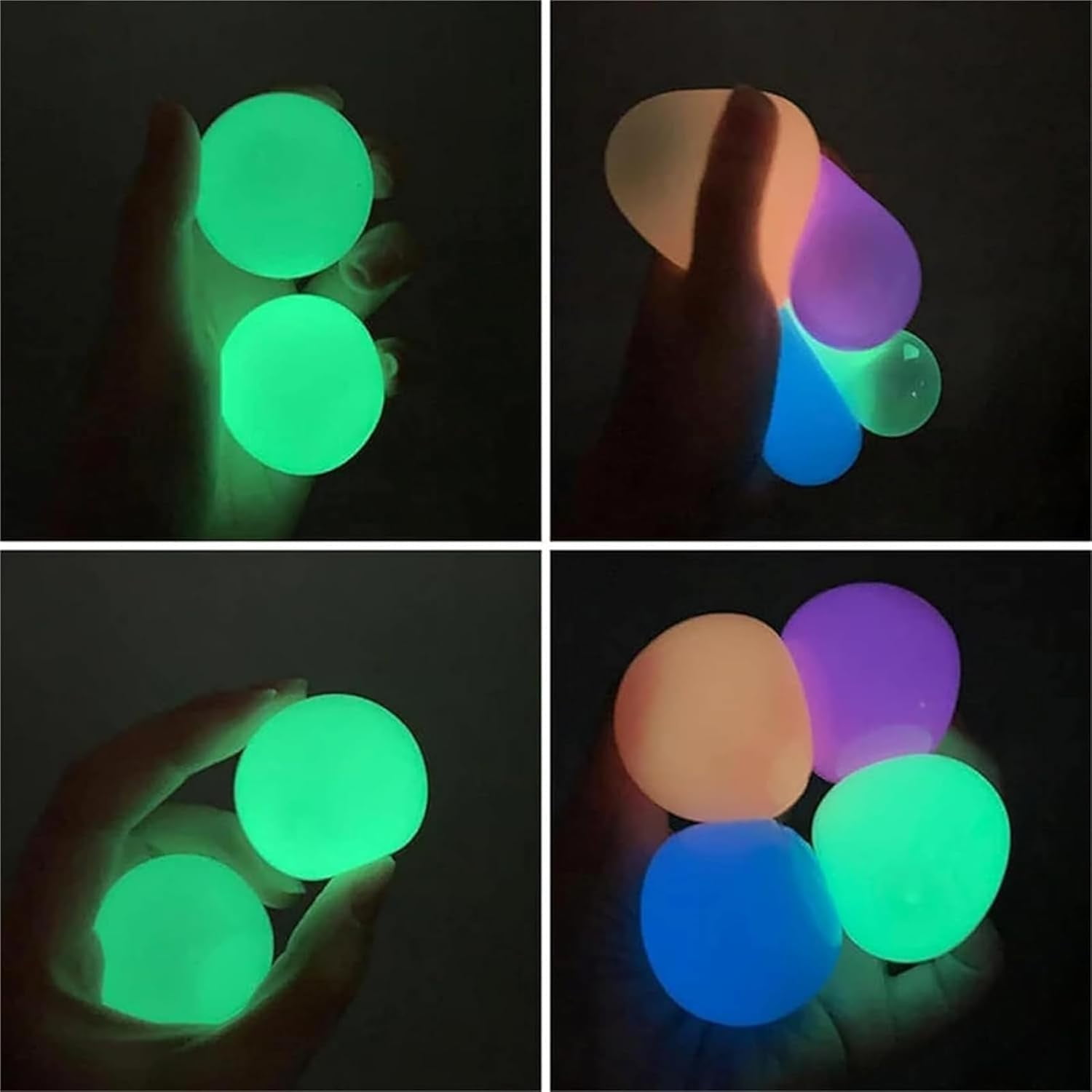 Sticky Balls for Ceiling & Wall, Glow in The Dark Sticky Stress Balls (8 PCS)
