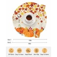 thumbnail image 6 of 15 Inch Round Placemats Set of 6, Orange Pumpkins Fall Non Slip Heat Insulation PP Table Mats, Thanksgiving Maple Leaves Weeping Rustic Washable Place Mats for Kitchen Dining Party Table Decor, 6 of 7