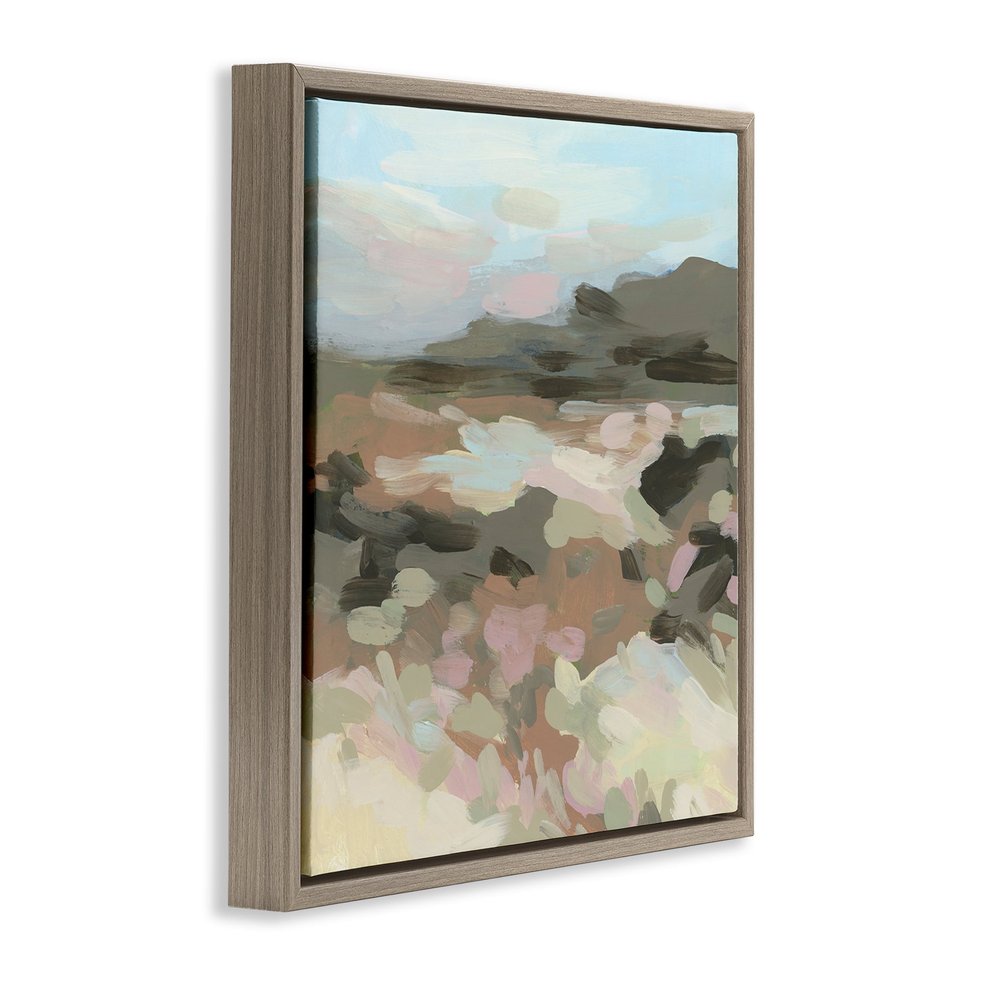 Stupell Industries Modern Brushed Landscape Landscape & Nature Painting Brown Floater Framed Canvas Art Print Wall Art, 25 x 25