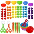thumbnail image 2 of Pompones de conteo de arcoíris para niños de 3 años, taza de clasificación, juguetes sensoriales Montessori, actividades de aprendizaje preescolar, juguetes de matemáticas, 2 of 4