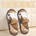 thumbnail image 2 of Balery Western Cowboy Countryside Pantuflas de Casa de Felpa Silenciosas con Diseño Estampado, Zapatillas Cómodas Antideslizantes de Algodón para Interior-Large, 2 of 8