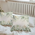 thumbnail image 5 of Retro Eucalyptus Leaves Outdoor Pillow Covers Pack of 2 Sage Green Leaf Summer Plants Linen Waterproof Throw Pillow Covers Decorative Cushion Cases for Patio Garden Tent Balcony Couch 16x16 inch, 5 of 8