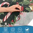 thumbnail image 4 of Yayeee Kitchen Valance Rod Pocket 54" x 18" Living Room Window Curtain, Black Christmas Holly, 4 of 6