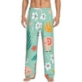 thumbnail image 2 of Picia Elephant and Flowers Mens Soft Woven Cotton Elastic Waistband Sleep Pajama Pant Lounge Sleep Pant With Pockets And Drawstring-X-Large, 2 of 9