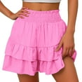 thumbnail image 4 of Shorts For Women 2026 Summer High Waist Ruffle Floral Pleated Hem Casual Fashion Bottoms, 4 of 5