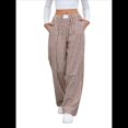 thumbnail image 3 of Pantalones Bóxer A Rayas para Mujer, de Algodón, para Estar en Casa, Informales, A Cuadros, Estilo Y2K, con Bolsillos Color Café M, 3 of 10