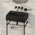 thumbnail image 2 of Claire 24" Rectangle Matte Black Zero Hole Console Sink with Matte Black Legs, 2 of 7