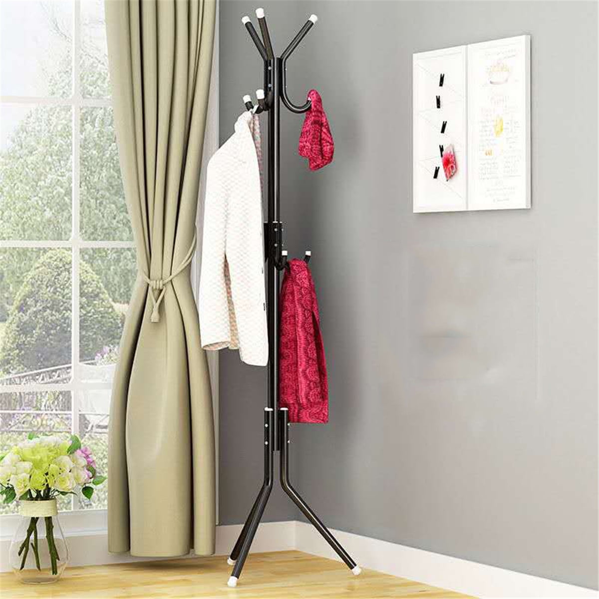 5.7' 9 Hooks Coat Rack Freestanding Coat Tree Coat Hanger