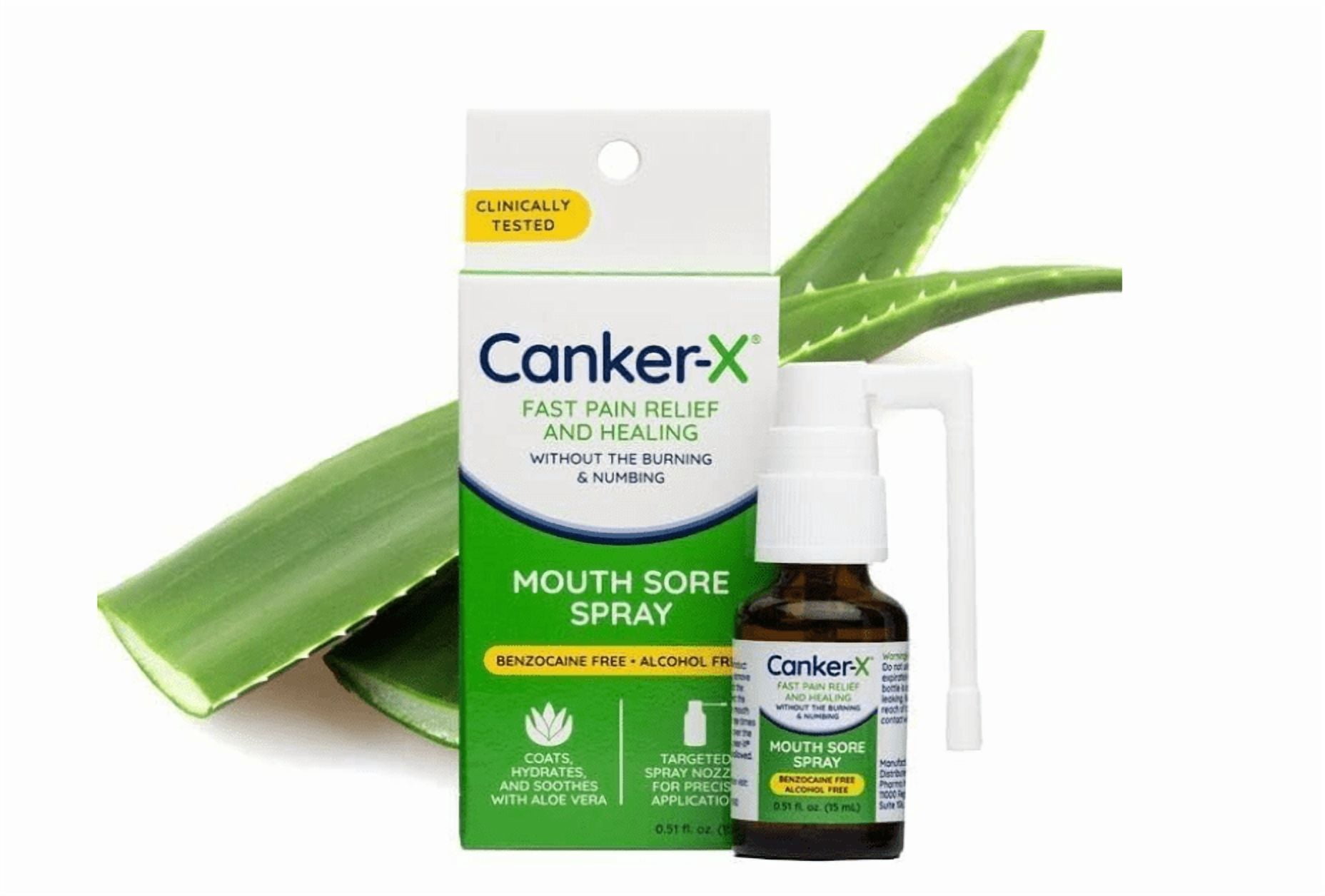 Canker-X Mouth Sore Spray, Oral Pain Relief from Canker Sores, & Mouth Sores, 0.51 fl. oz. (15 ml)