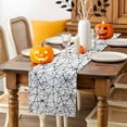 thumbnail image 3 of Table Runner Dresser Scarves 72 Inch Long,Halloween Abstract Spiderweb Linen Dining Table Runners Lines Black White Tabletop Scarf for Wedding Holiday Party Kitchen, 3 of 9