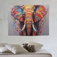 thumbnail image 4 of COMIO  Elephant Wall Art Animal Oil Painting On Canvas Poster Elephant Cubism Colorful Elephant Aesthetic R Canvas Poster, 4 of 7