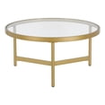 thumbnail image 1 of Henn&Hart Table Basse Moderne en Métal/verre 32" en Finition Laiton, 1 of 7