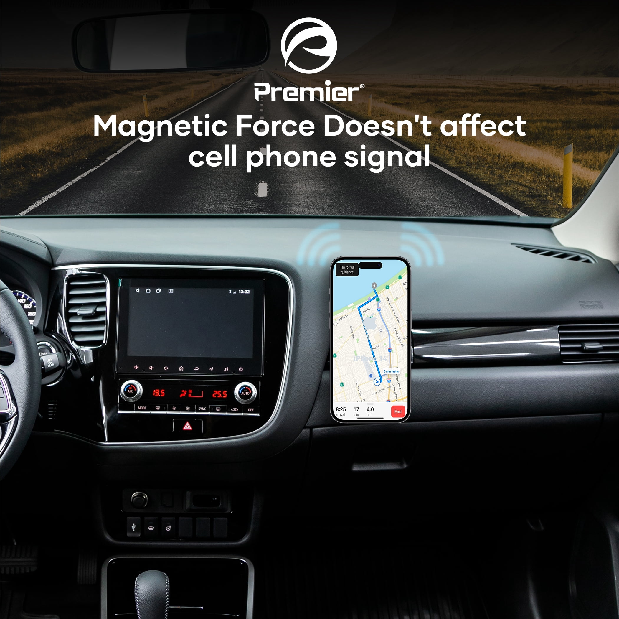 Premier Magnetic Vent Clip Mount Phone Holder for Cell Phones and Mini Tablets, Rosegold