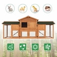 thumbnail image 3 of Kinbor 74in Wooden Chicken Coop Hen House Rabbits Hutch with 2 Ramps and Removable Tray, 3 of 7
