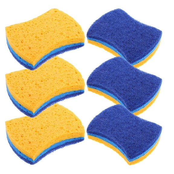 Homoyoyo 6-Pack Small Reusable Kitchen Sponges for Strong and Detailed Cleaning, and Multi-Purpose Household Scrubbers
