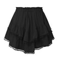 thumbnail image 5 of vigerkar Flowy Shorts for Women Casual Boho Ruffle Tiered Skorts High Waist Mini Skirts Golf Tennis Shorts Black, L, 5 of 5