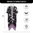 thumbnail image 6 of HELLHERO High Quality Fabrics Bathing Suit Cover Up for Beach Breathable Free Size Long Kimono Swimsuit Cover Up Purple Black Butterfly, 6 of 6