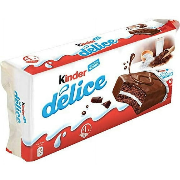kinder delice chocolate 10 Pieces (390g)       Ferrero Kinder Delice Milk & Cacao Chocolate 10-pcs box 13.7-oz Net Wt (390g)