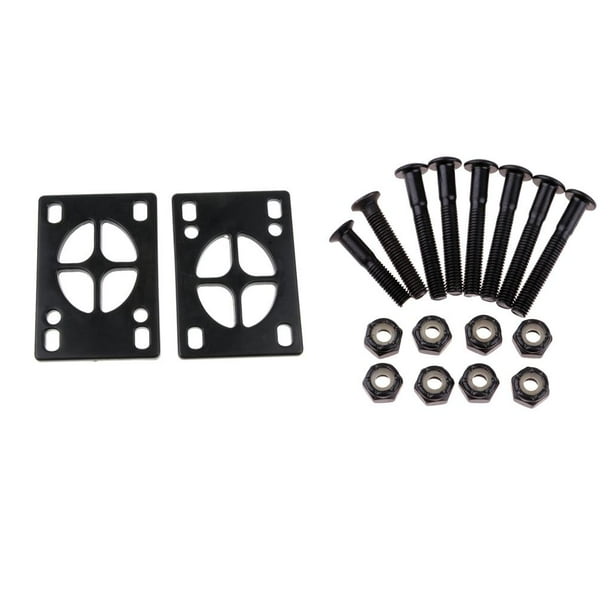 Longboard Skateboard Hardware Set Almohadillas De Amortiguación Elevadora De Repuesto Y Ejes De Camiones 35 mm + 3 mm