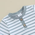 thumbnail image 6 of Jiilone Baby Boys Outfits Sets Summer Short Sleeve Striped Print Romper Jumpsuit With Shorts 2 Piece Soft Boys Clothes Sets, 6 of 7