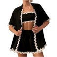 thumbnail image 1 of FAIWAD Pyjama pour Femmes Ensemble Court Chemise à Manches Courtes Boutonnée à Col à Revers et Short Pantalon Ensemble de Nuit Doux, 1 of 7