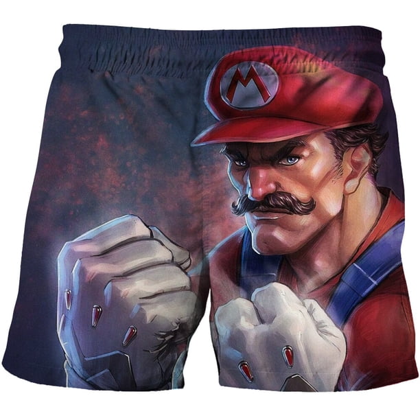 Super Mario Summer Beach Shorts 3-14 años Niños y adolescentes Pantalones de surf Pantalones de secado rápido para niños Beach VacationM heqiyong CONDUJO