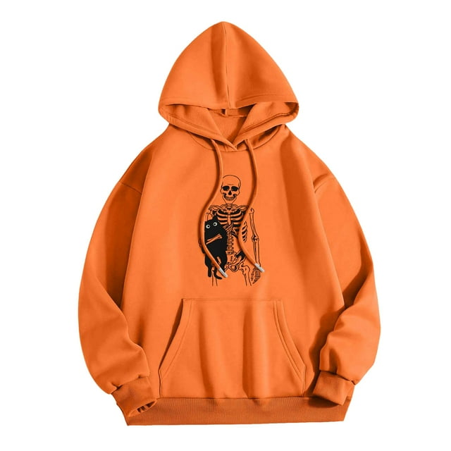 WEAIXIMIUNG Sweatshirts pour Femmes Tendance avec Slogans Sweat à Capuche Graphique pour Femmes Pull Oversize Manches Longues Décontracté avec Poches