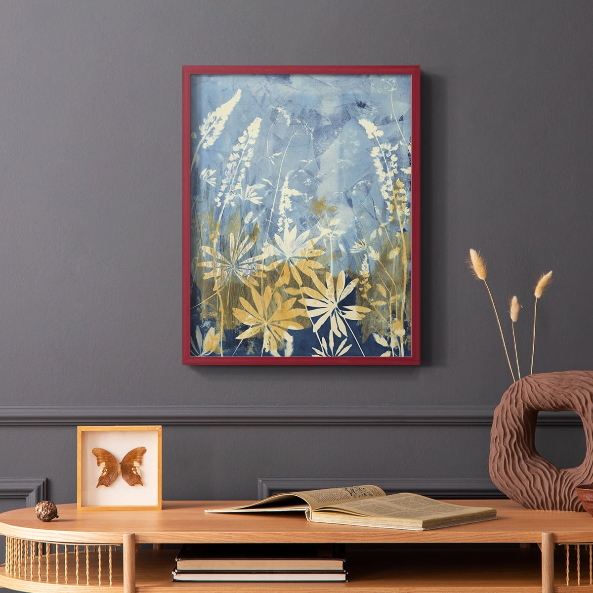 Wild Lupine Framed Print in Red Solid Wood 8 x 10 Framed Print