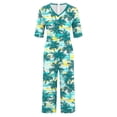 thumbnail image 5 of Edvintorg Jumpsuits for Women Summer Casual Short Sleeve V-Neck Back Zipper Wide Leg Jumpsuit with Pockets Beach Vacation Clothes, 5 of 5